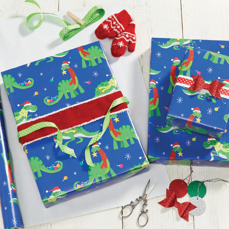 Dino Christmas Jumbo Roll Under Wraps Paper Co.
